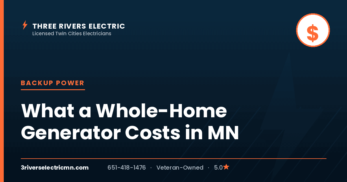 Whole-home standby generator cost in Minnesota